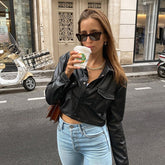 Modische, schicke PU-Kunstlederjacke